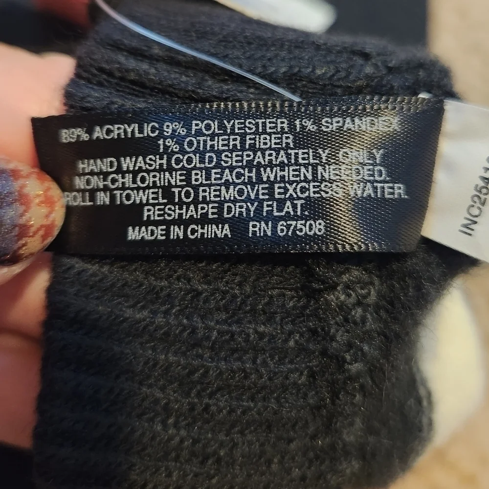 INC Women's Pair + 1 Black White and Pink Gloves Set Gift Set NWT